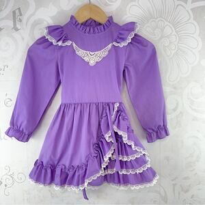 Winnie The Pooh Disney Purple Girls Dress Lace Size 5